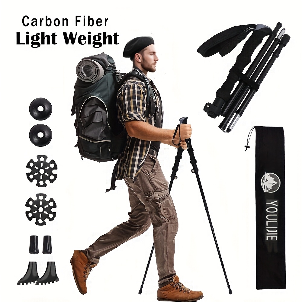 2팩 경량 100% 카본 파이버 접이식 스틱 - 걷기  - Trekking Pole Carbon 리뷰 및 가격